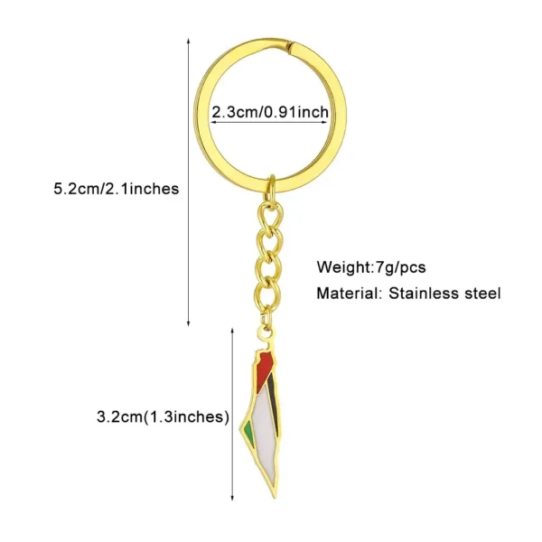 Palestine Map Pendant Keychain for Men & Women - Image 6