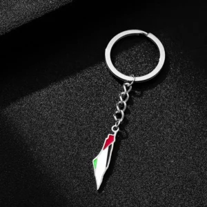 Palestine Map Pendant Keychain for Men & Women