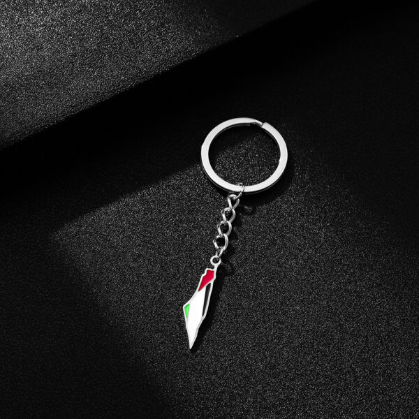 Metal enamel pin with Palestinian flag and shape
