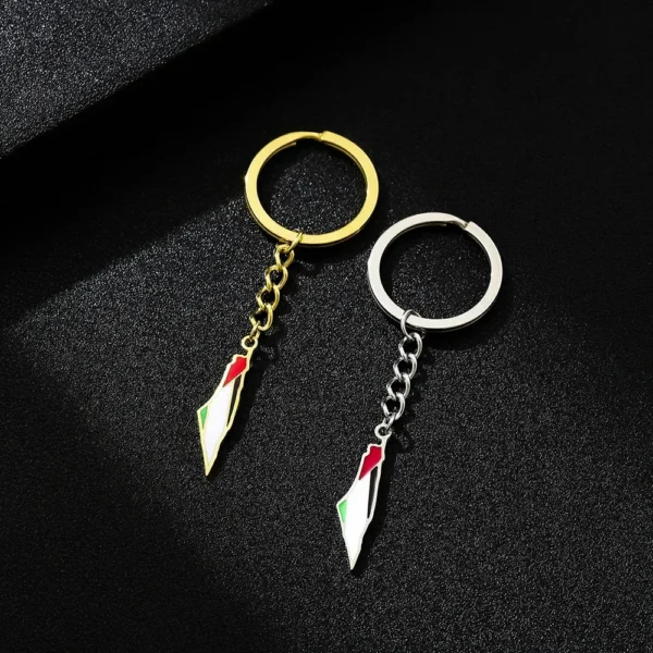 Palestine Map Pendant Keychain for Men & Women - Image 3